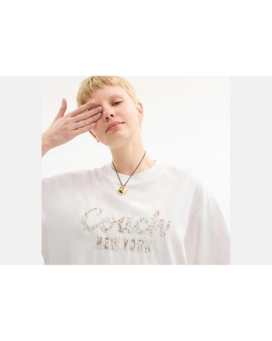 COACH Black Cursive Embroidered T-Shirt