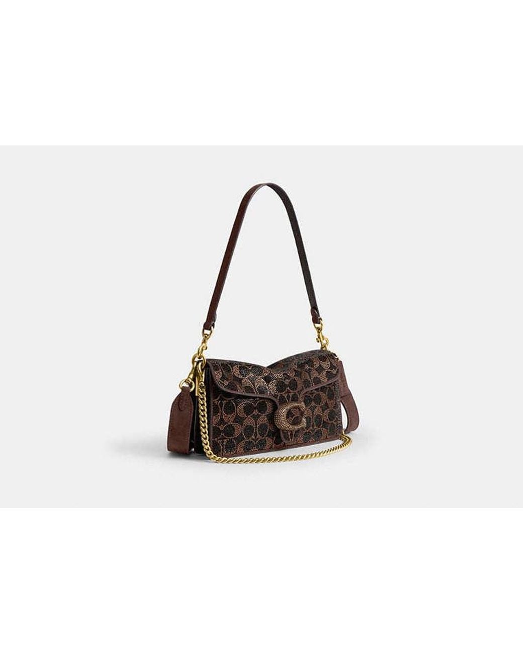 COACH Black Tabby Shoulder Bag 26 With Crystal Signature