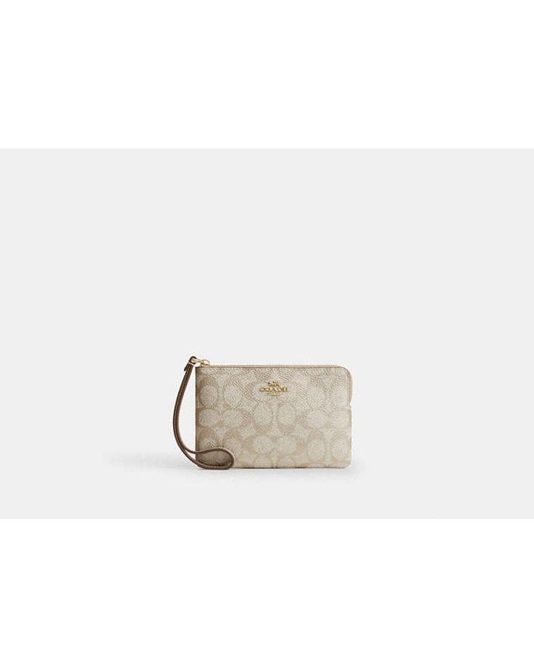 COACH Black Corner Zip Wristlet