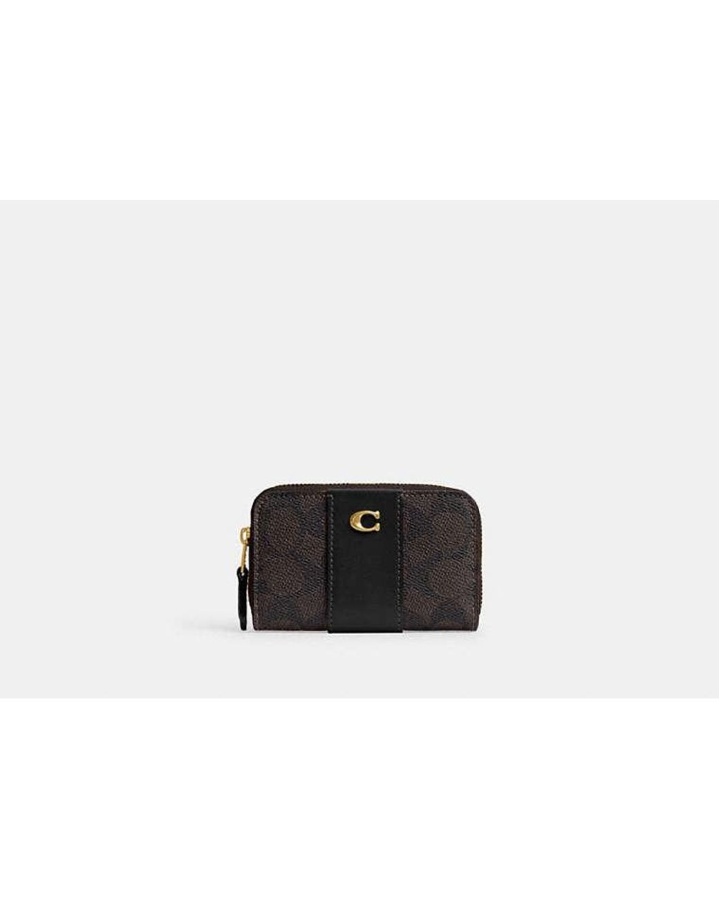 COACH Black Essential Small Zip Around Card Case
