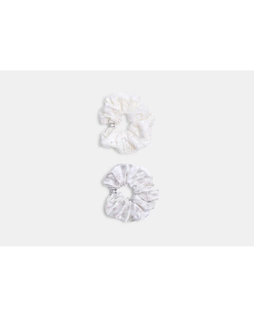 COACH Black Mini Vintage Rose Print And Lace Hair Ties Pack