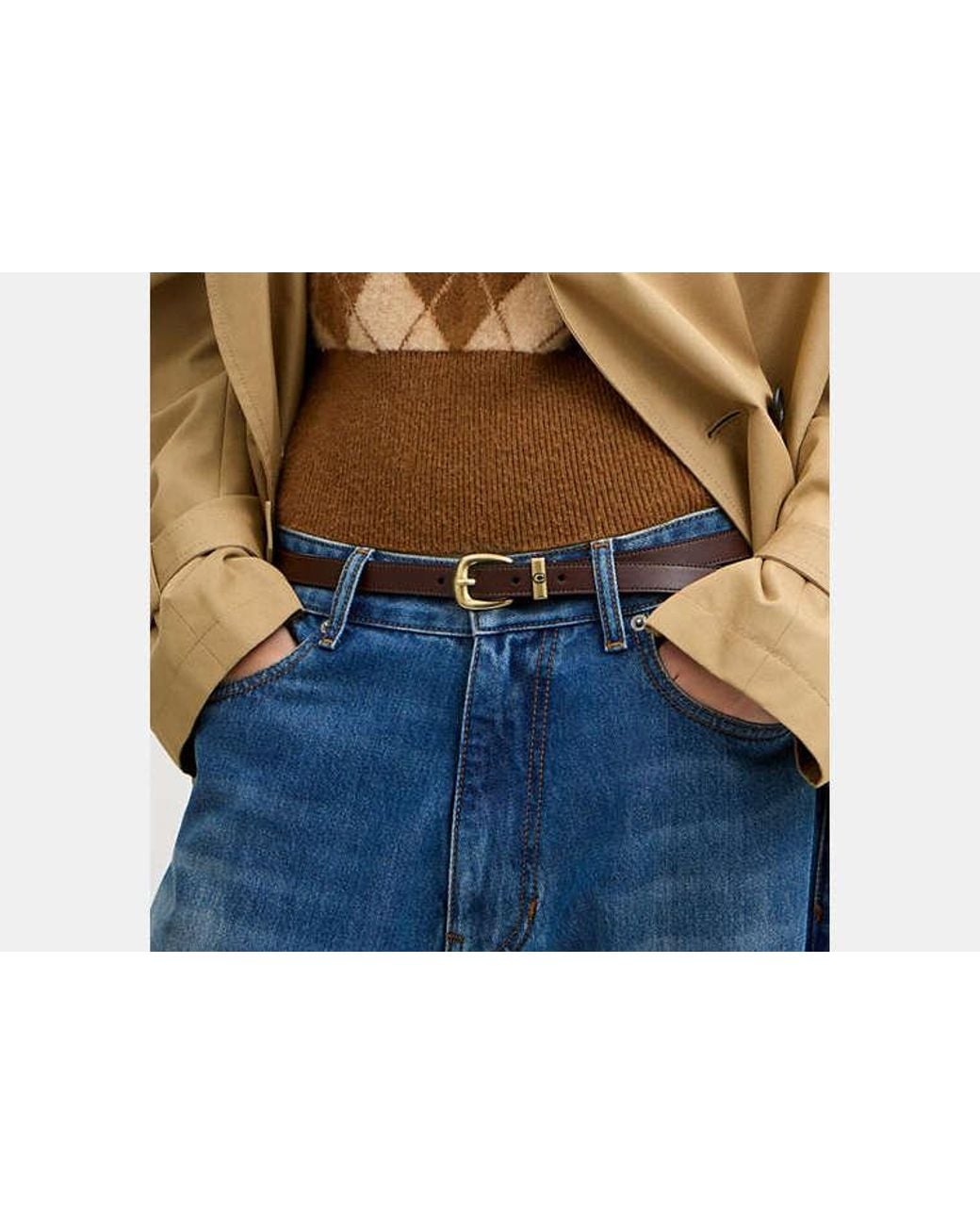 COACH Black C Harness Buckle Belt, 18Mm