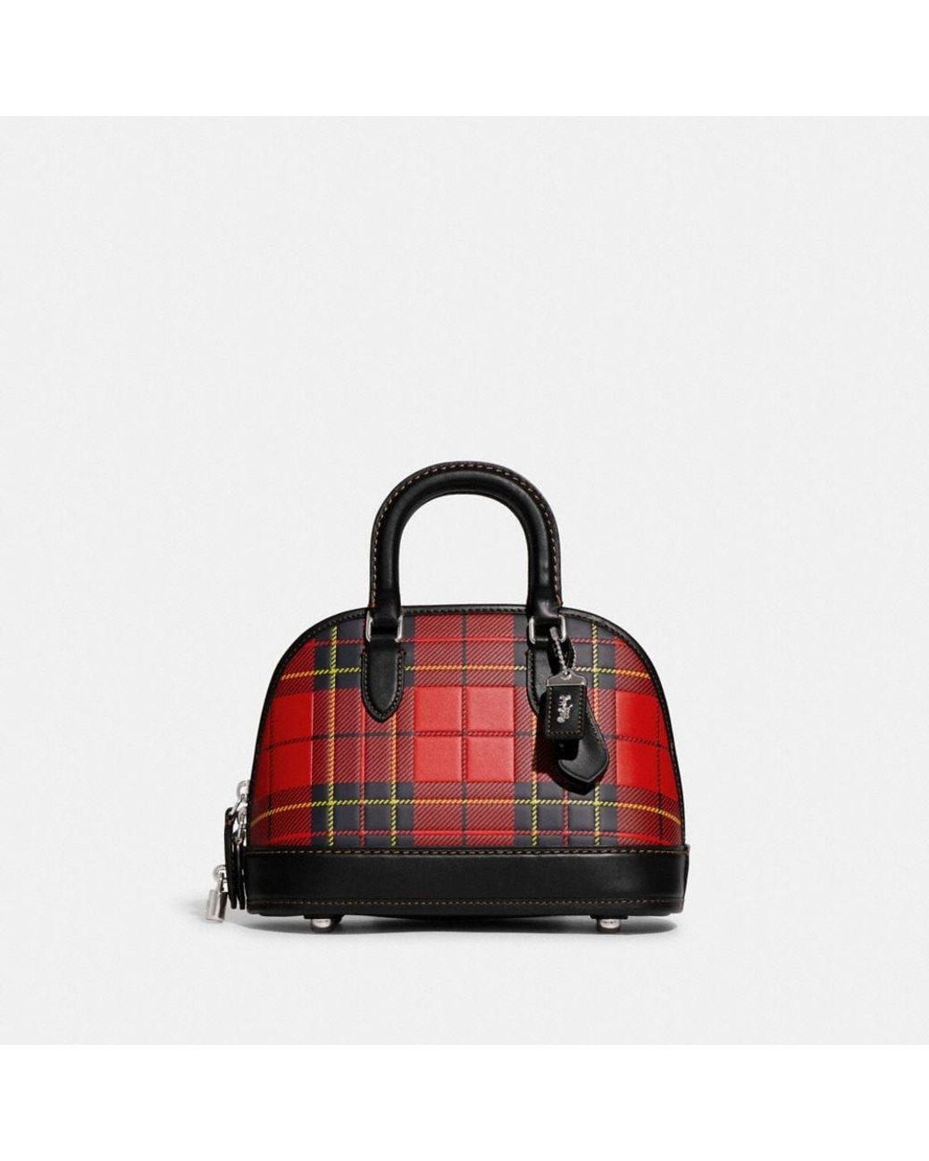 COACH Revel Bag 24 With Plaid Print in Red | Lyst
