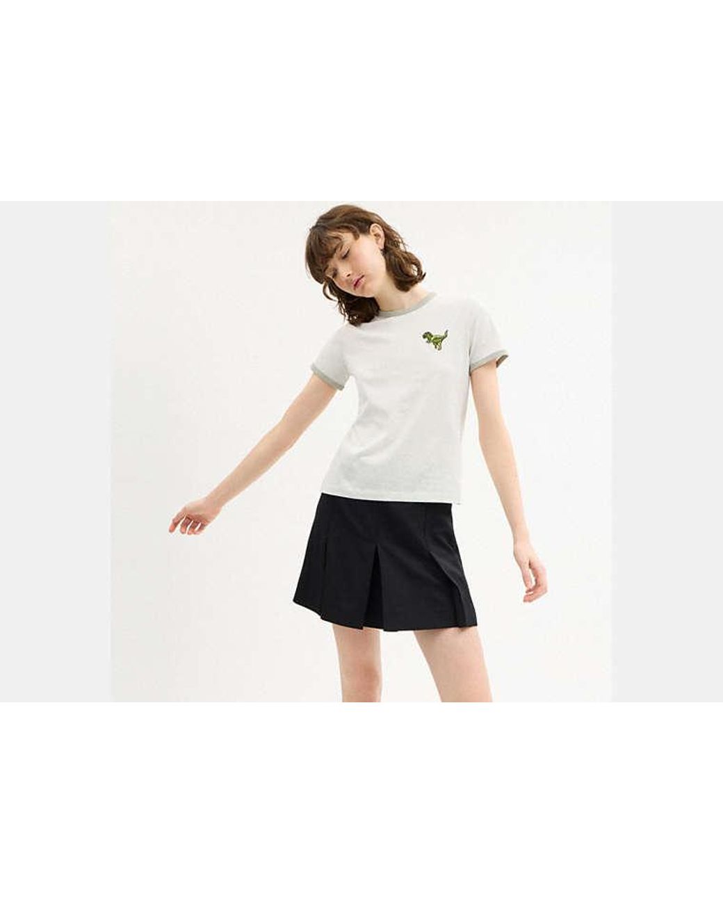 COACH Black Rexy Ringer T-Shirt