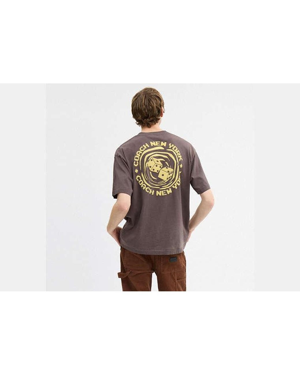 COACH Black Dice Relaxed T-Shirt for men