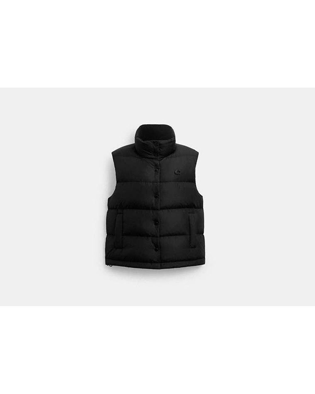 COACH Black Puffer Jacket Vest
