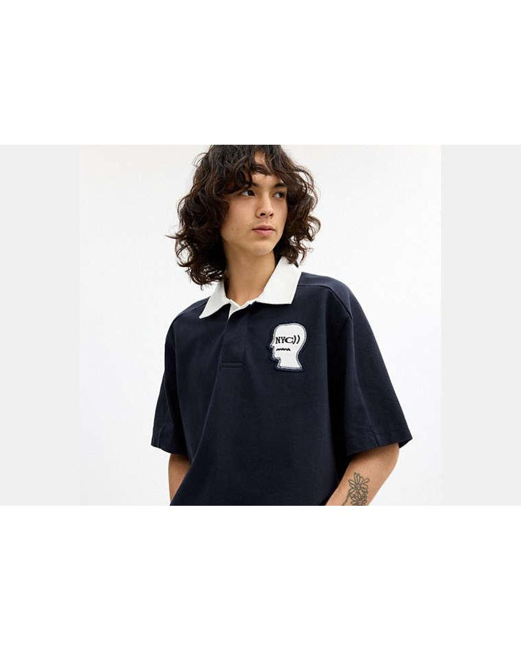 COACH Black Brain Dead Rugby Polo for men