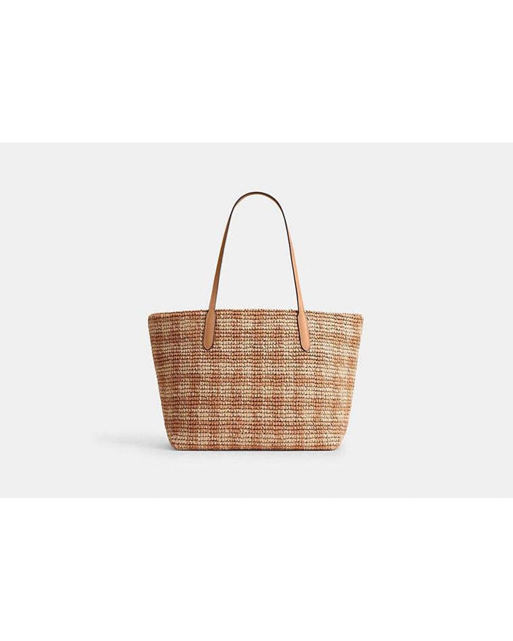 COACH Black City Tote Bag With Gingham Print