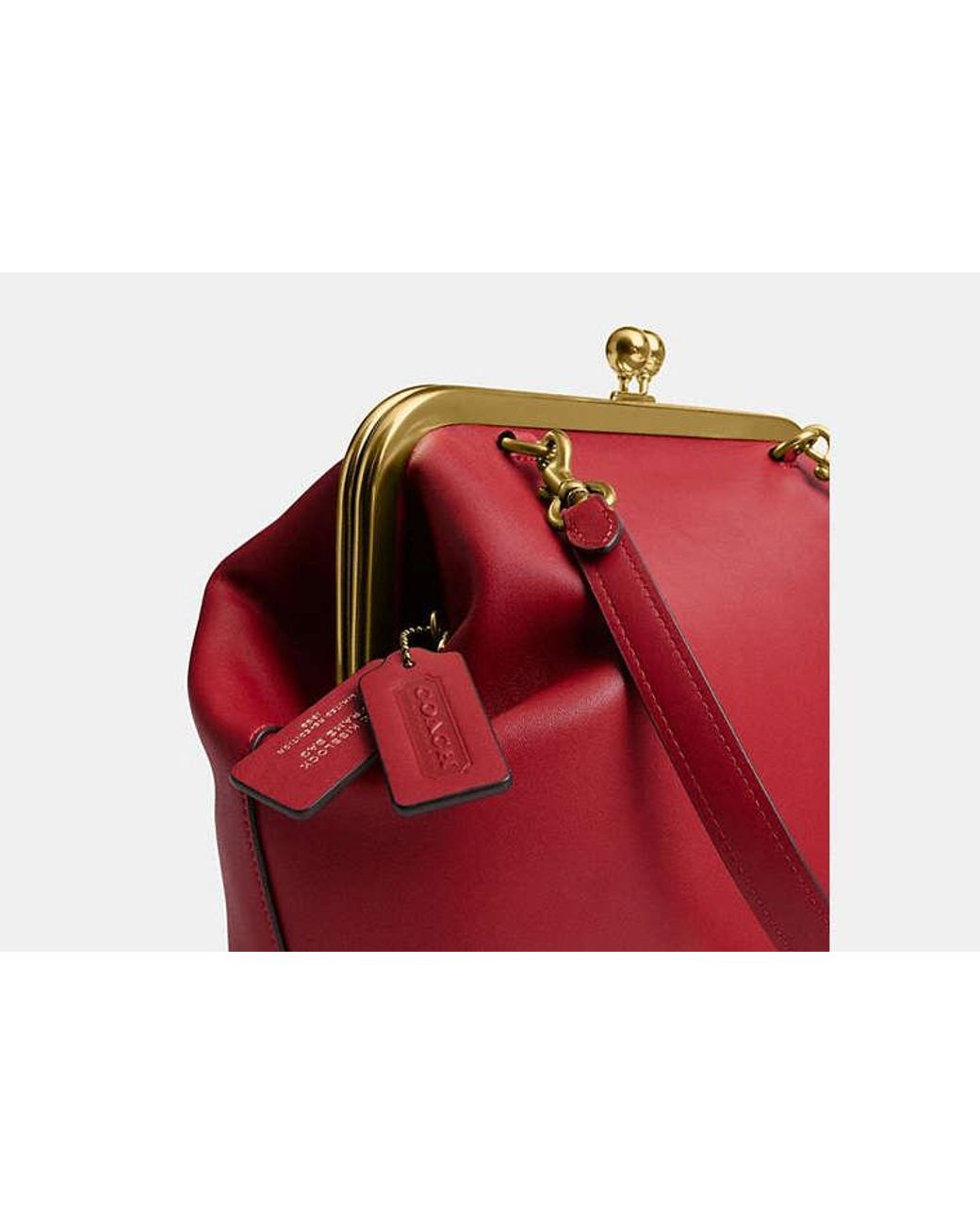 COACH Red Kisslock Frame Bag 27