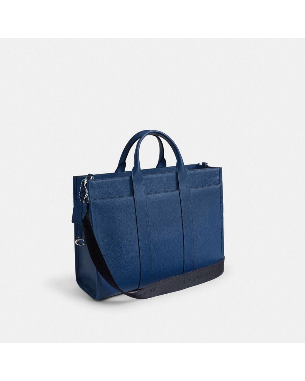 COACH ネイビー レザーウェスリー トートバッグ COACH Wesley Tote in Blue for Men | Lyst
