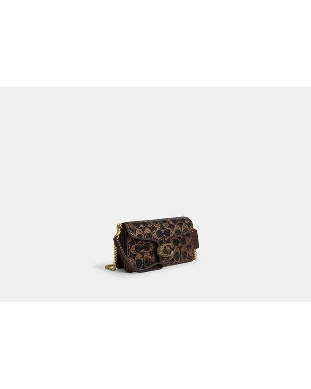 COACH Black Tabby Chain Crossbody Bag 19 With Crystal Signature
