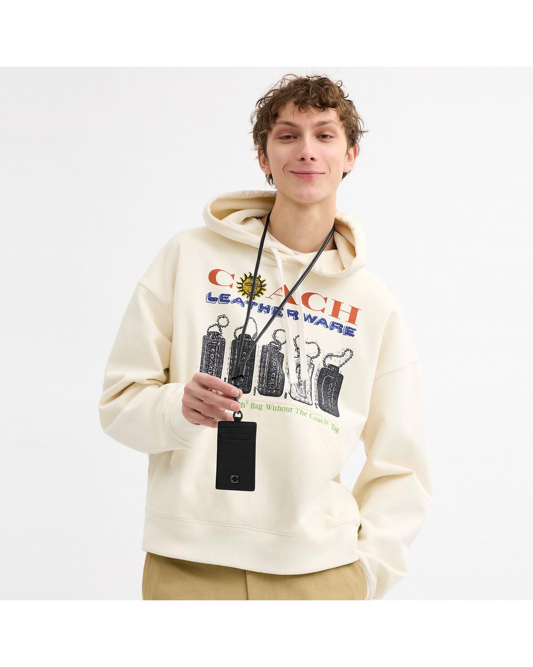 COACH Black Id Lanyard for men