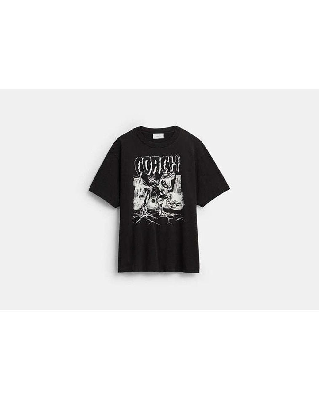 COACH Black Dinosaur City Relaxed T-Shirt for men