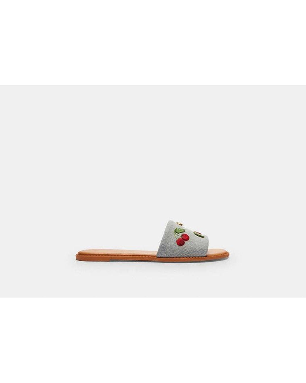 COACH Black Holly Sandal With Cherries