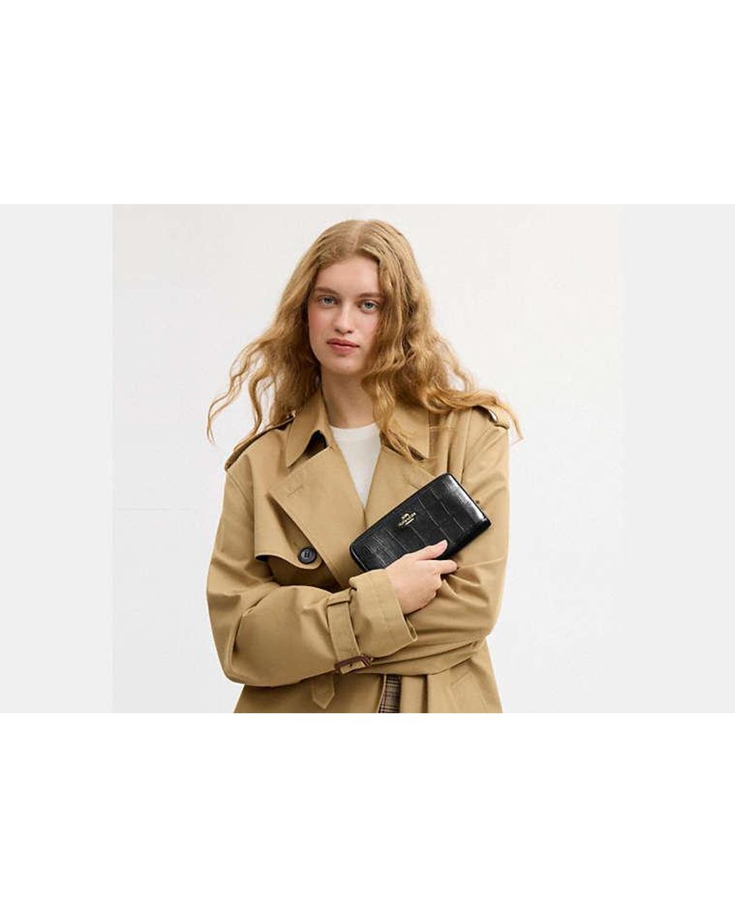 COACH Black Long Zip Around Wallet