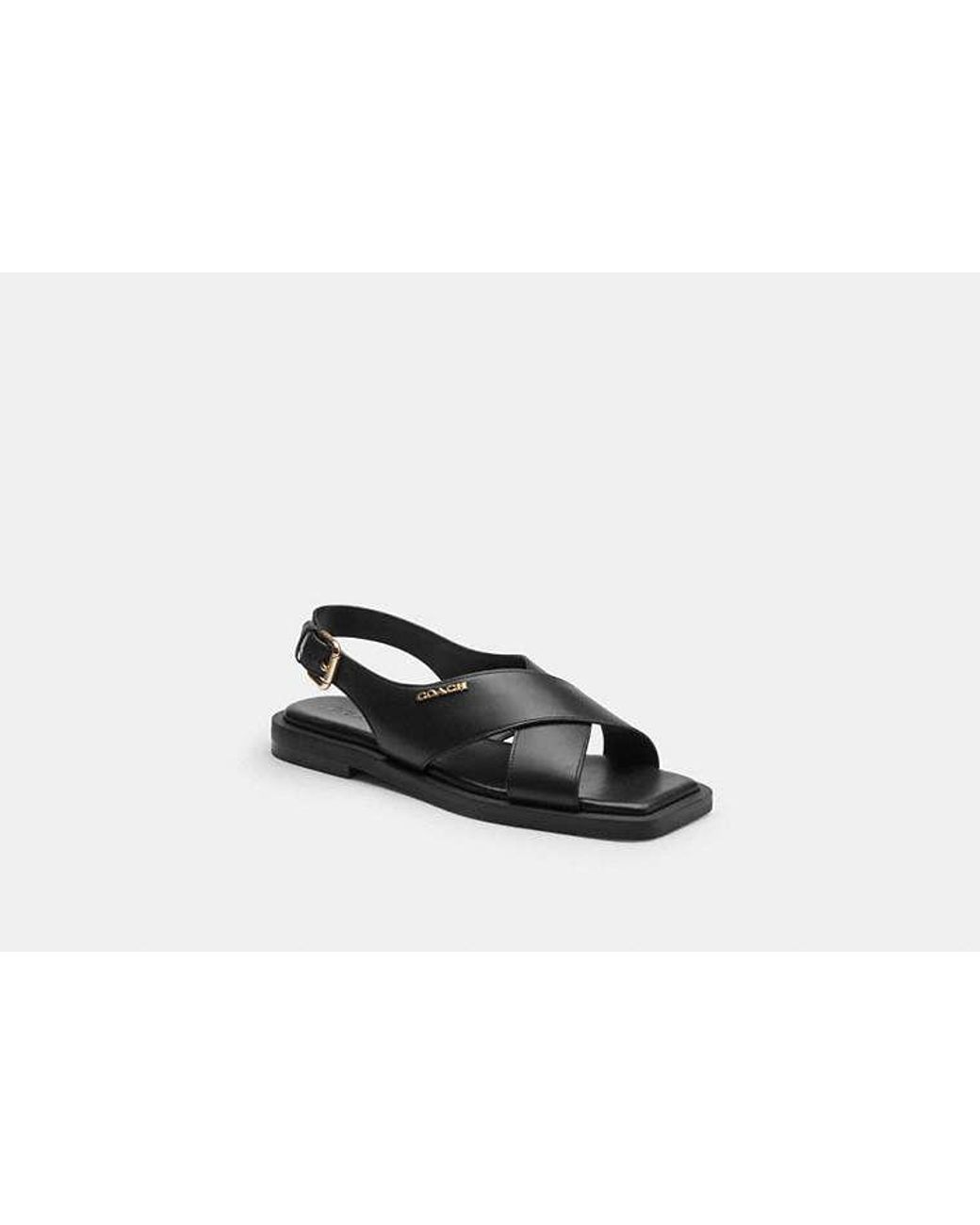 COACH Black Link Criss Cross Sandal