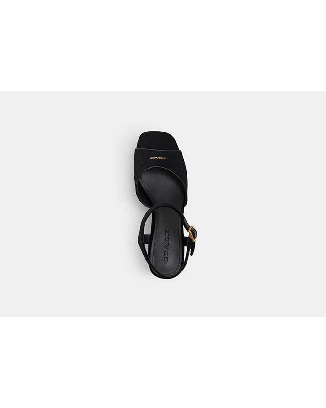 COACH Black Block Heel Sandal