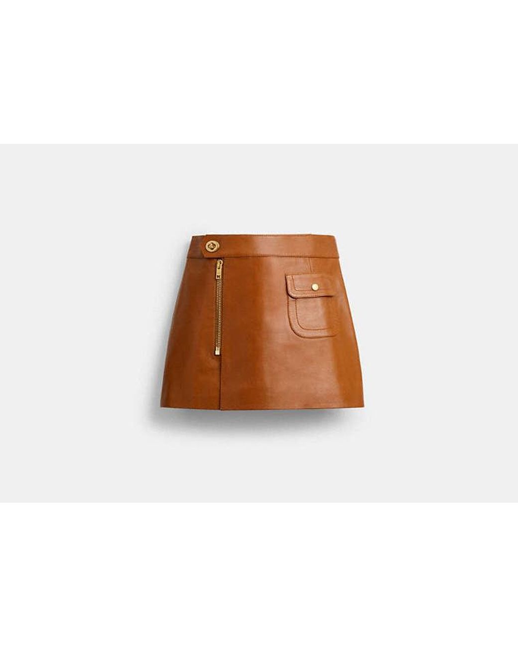COACH Black Mini Leather Heritage Skirt