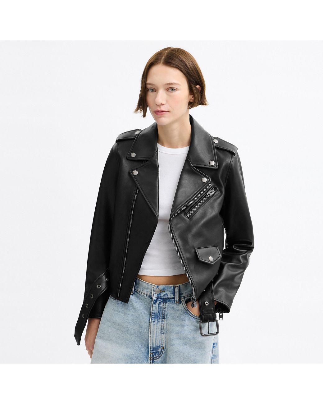 COACH Black Belted Moto Jacket