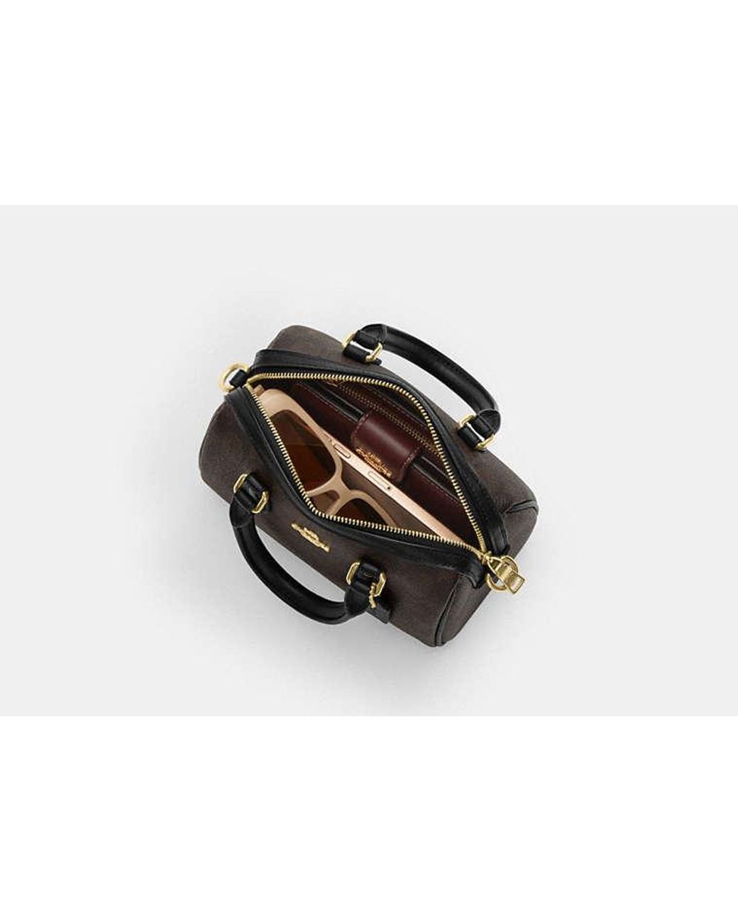COACH Black Mini Rowan Crossbody Bag In Signature Canvas