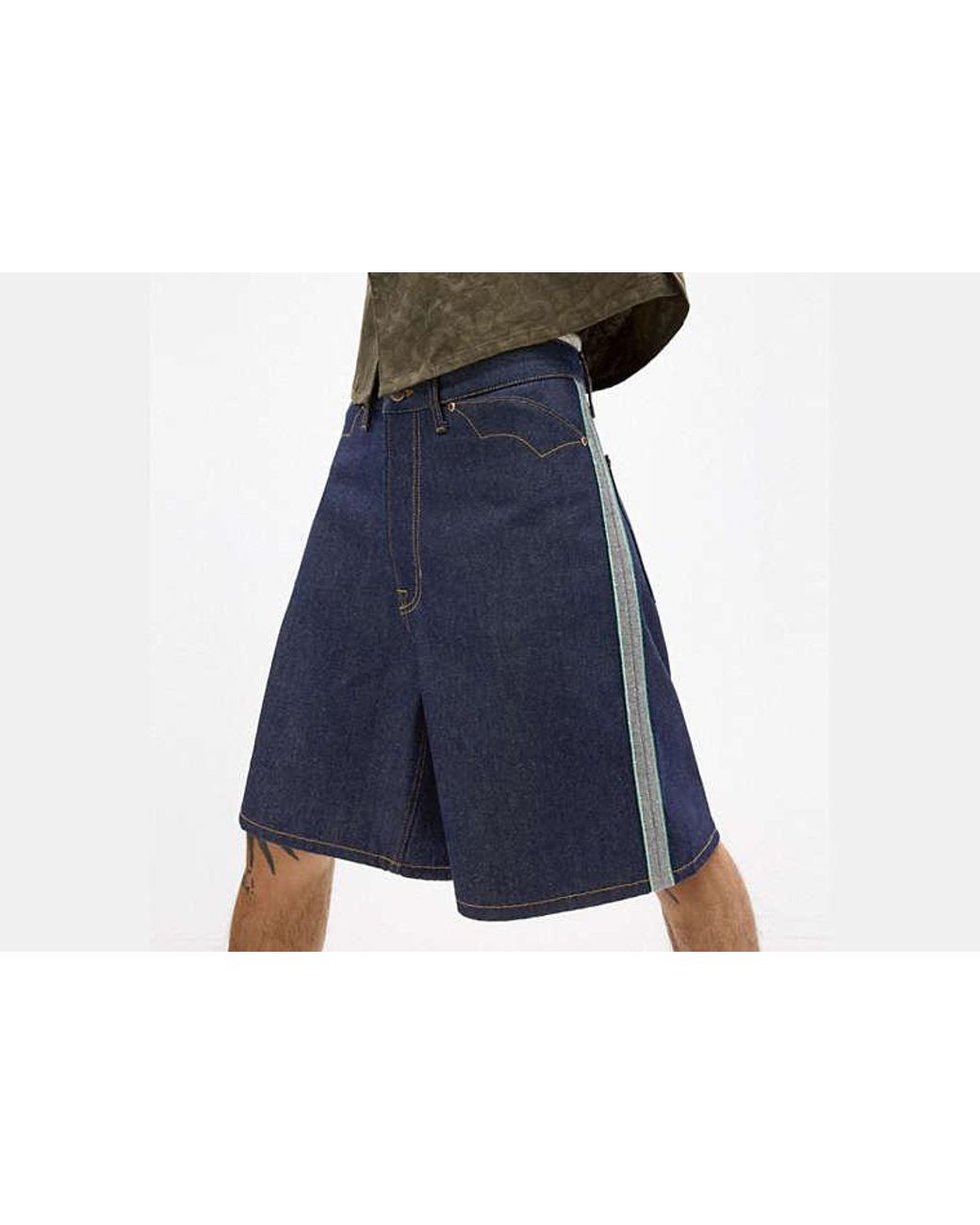 COACH Black Brain Dead Denim Shorts for men