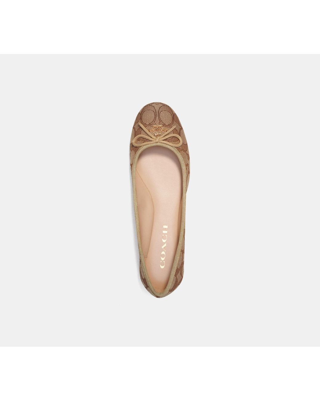 Coach Alina Ballet In Signature Jacquard in Khaki/Saddle
