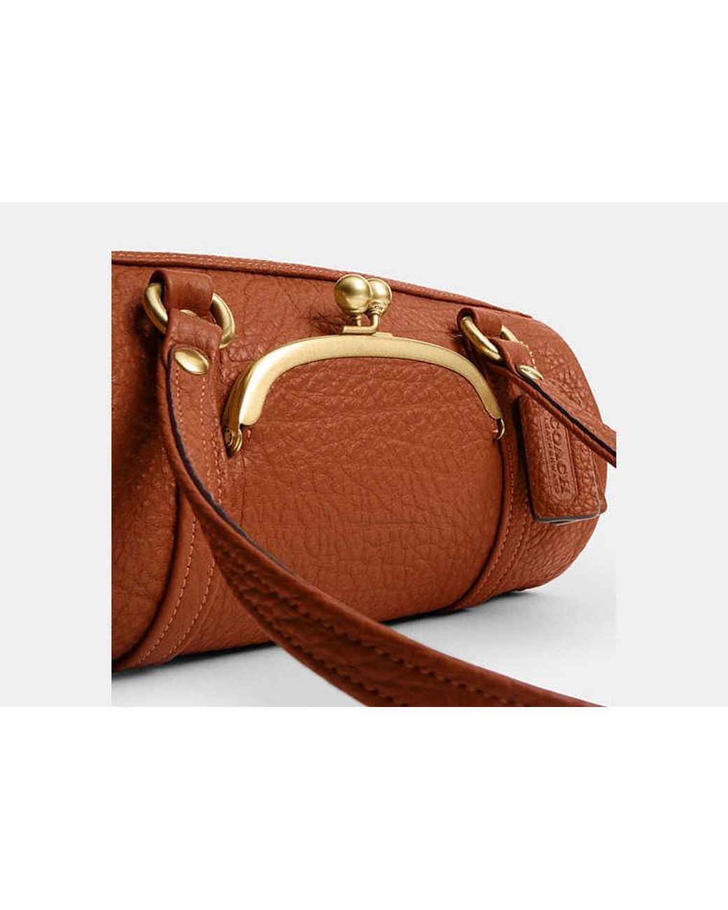 COACH Black Kisslock Barrel Bag 28