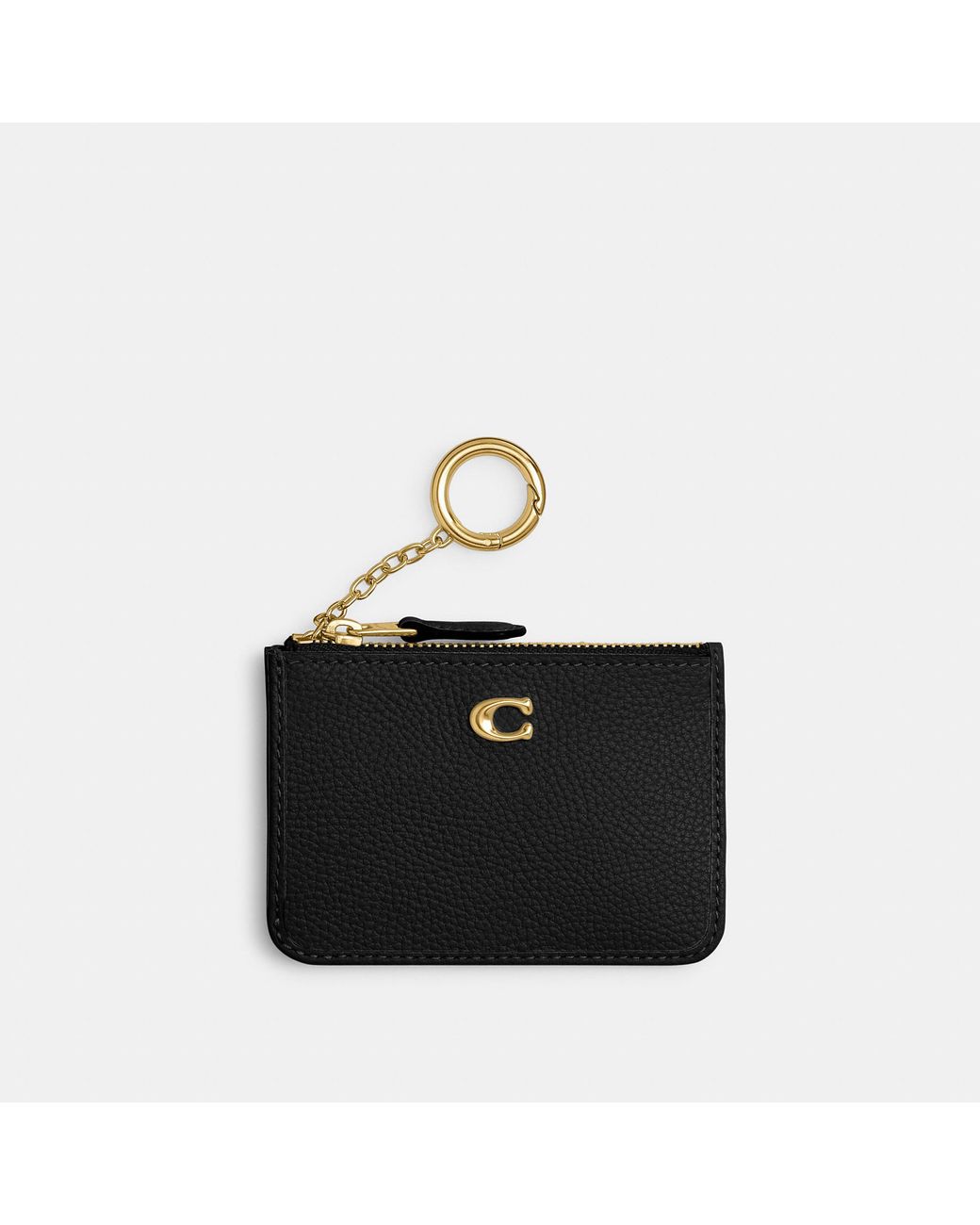 COACH Black Essential Mini Id Card Case Handbags, Leather