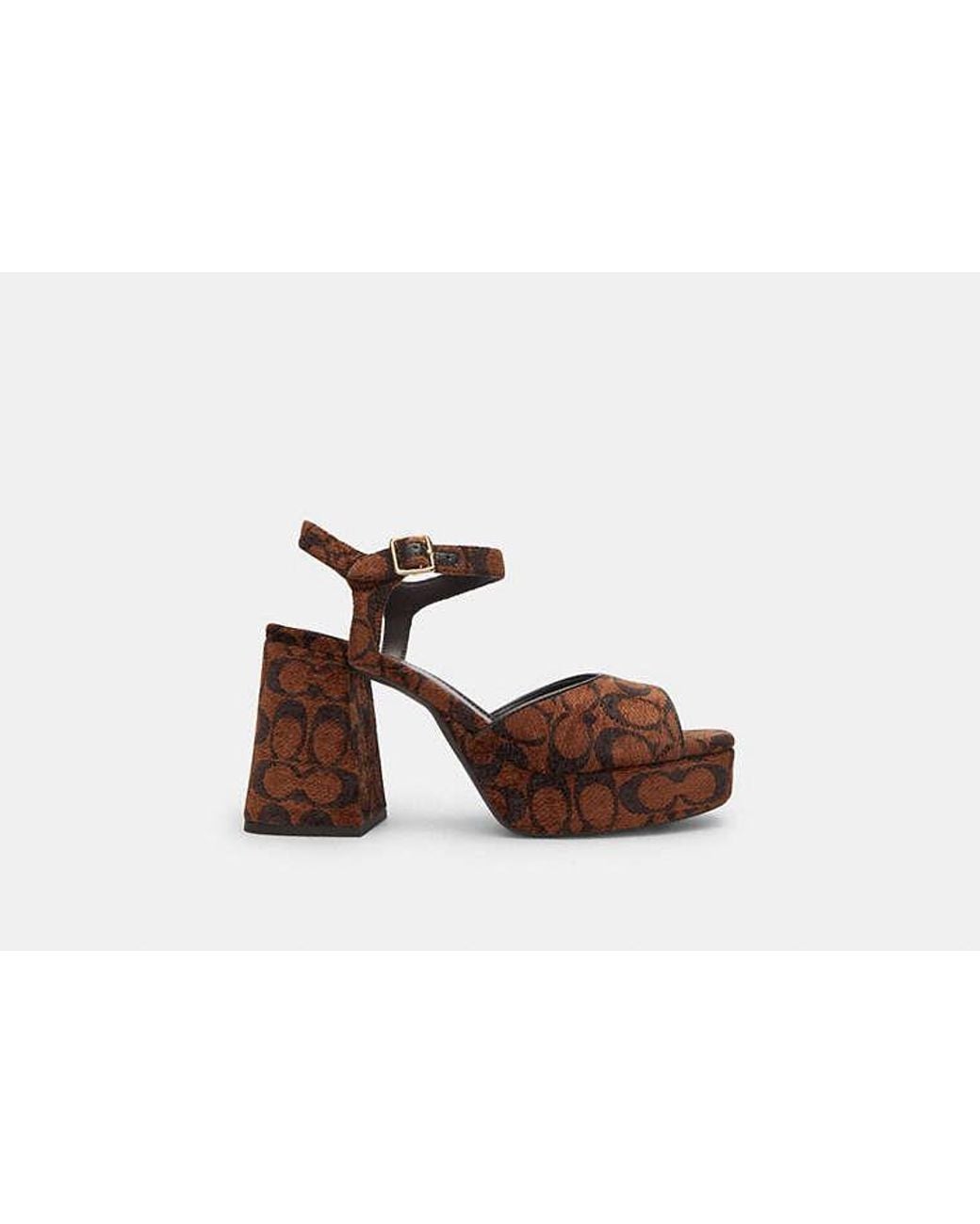COACH Black Block Heel Sandal