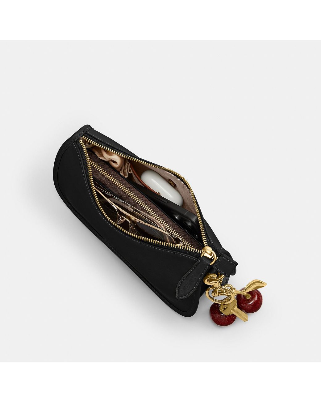 COACH Black Natural Grain Leather Waverly Bag