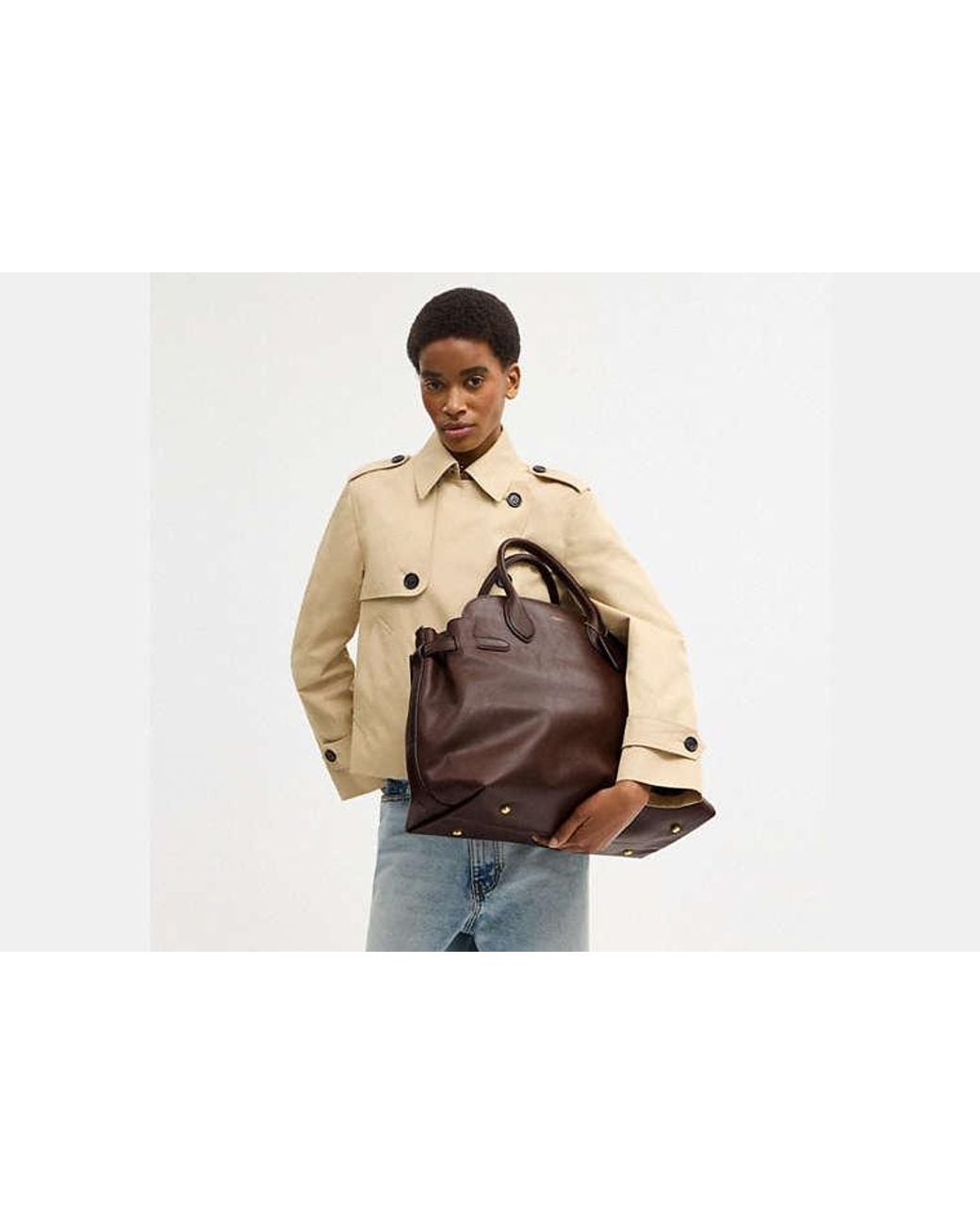 COACH Brown Soft Empire Carryall Bag 48