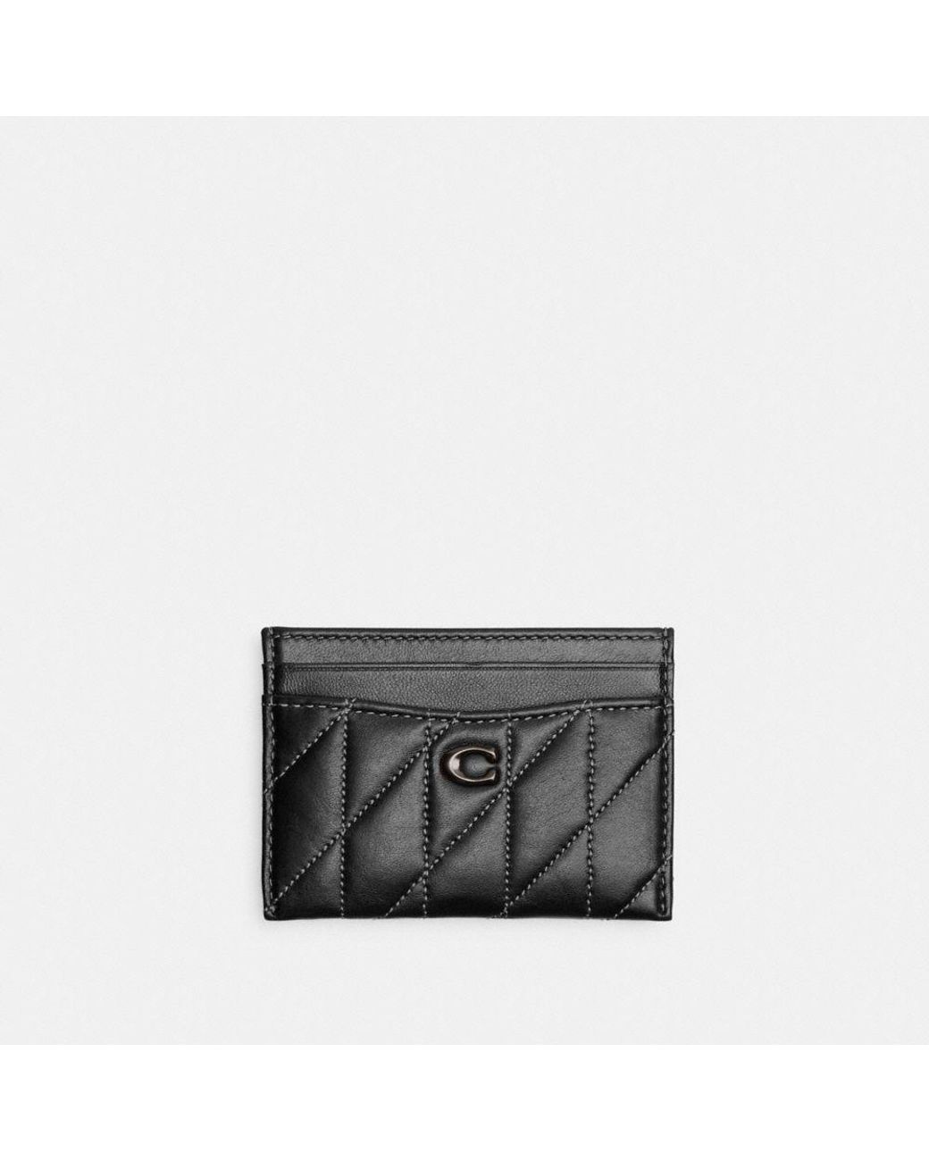 COACH Essential Card Case With Pillow Quilting in Black | Lyst Canada