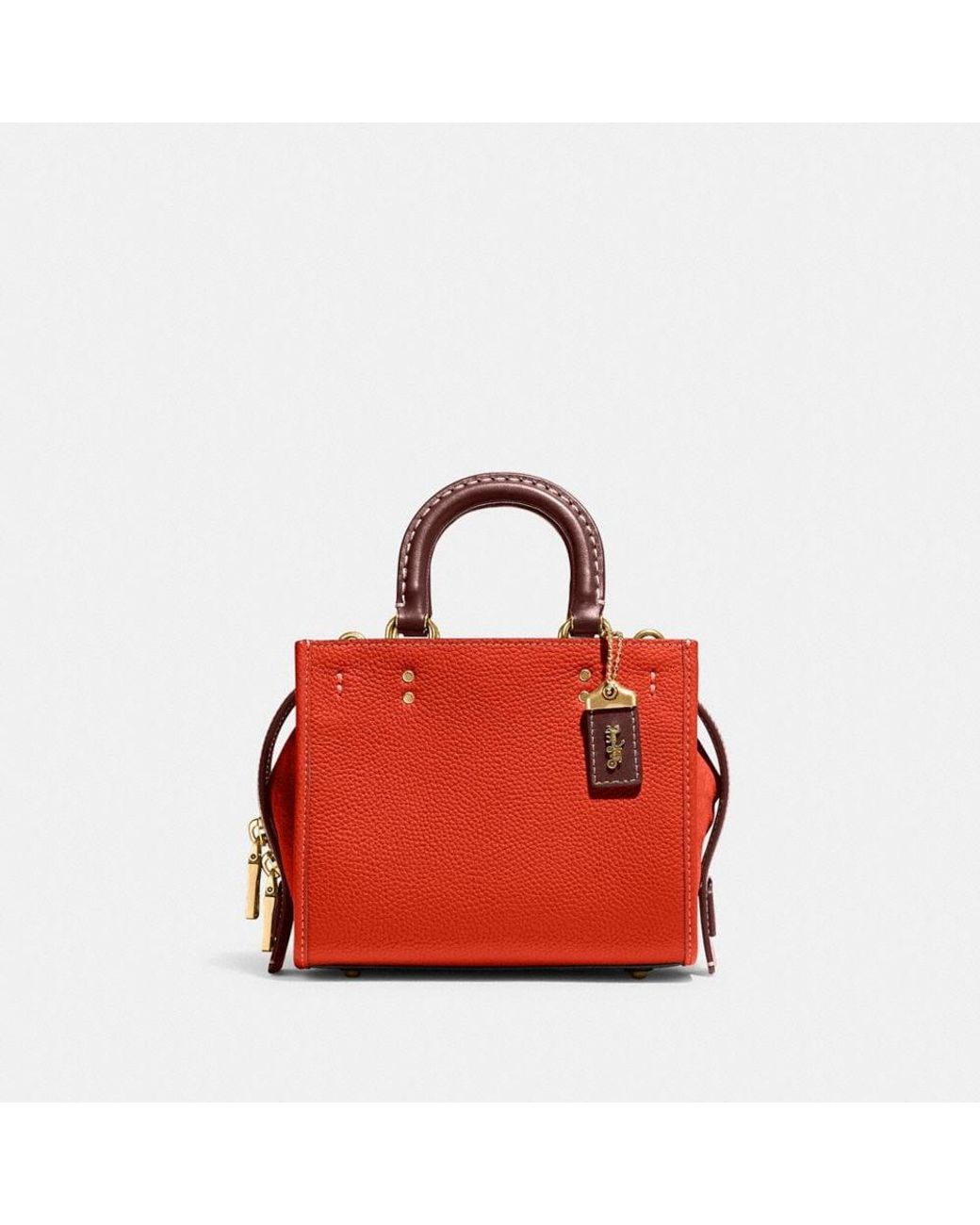 COACH Leather Rogue 17 In Colorblock in Red Lyst