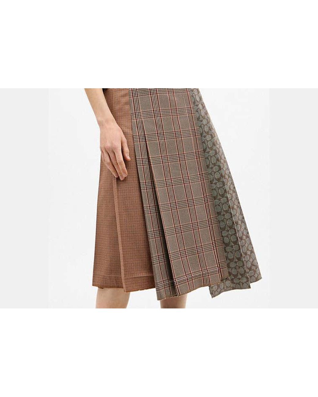 COACH Black Pleated Heritage Skirt