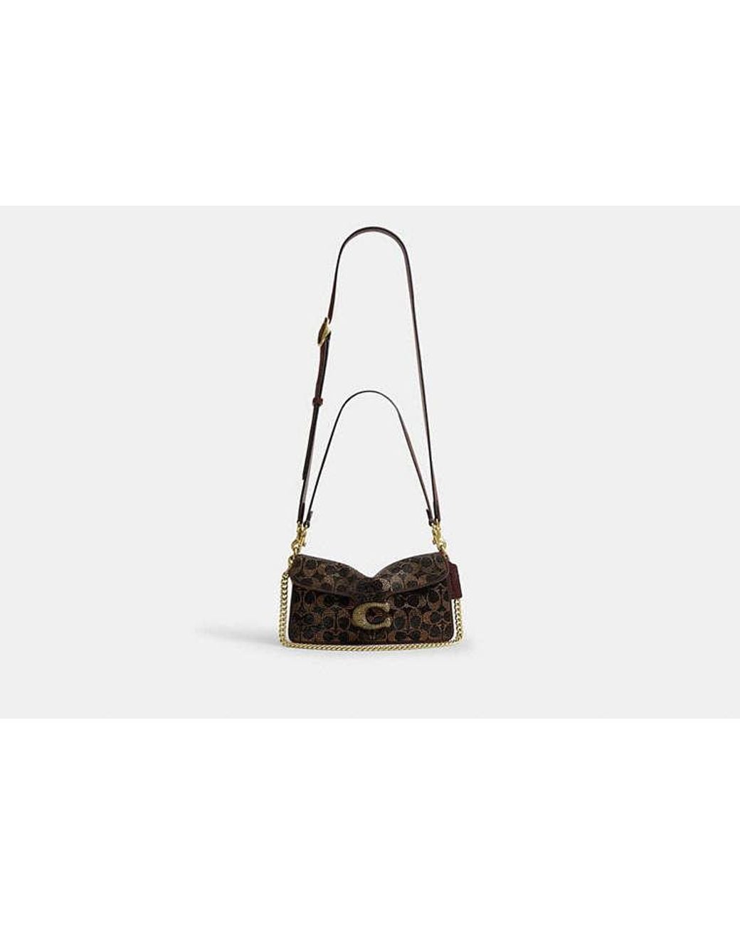 COACH Black Tabby Shoulder Bag 26 With Crystal Signature