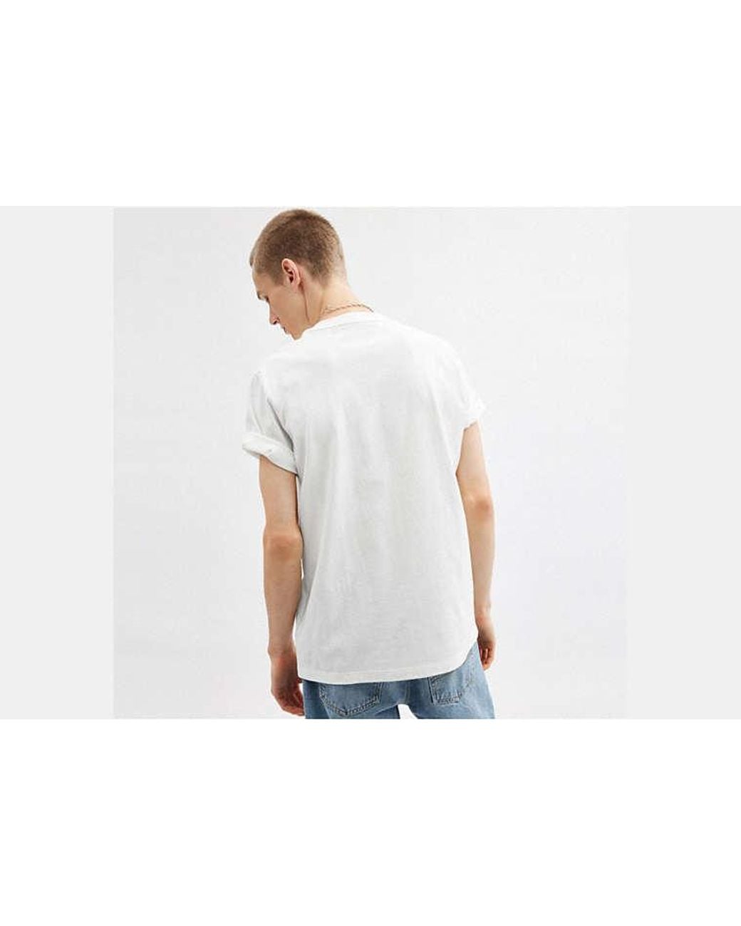 COACH White Signature Square T Shirt for men