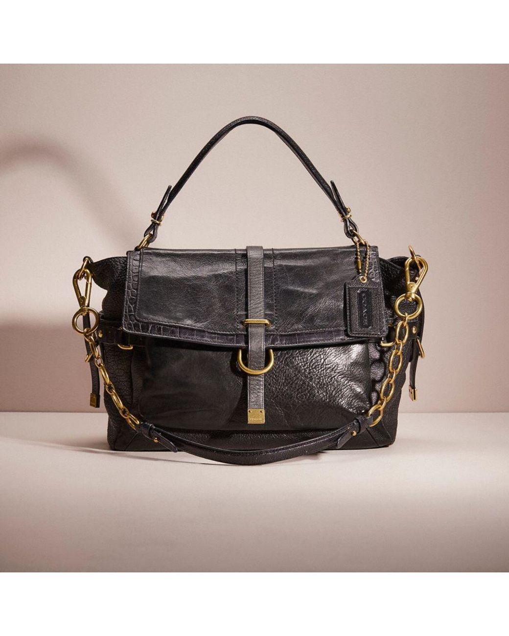 COACH Restored Pinnacle Top Handle Bag in Black Lyst