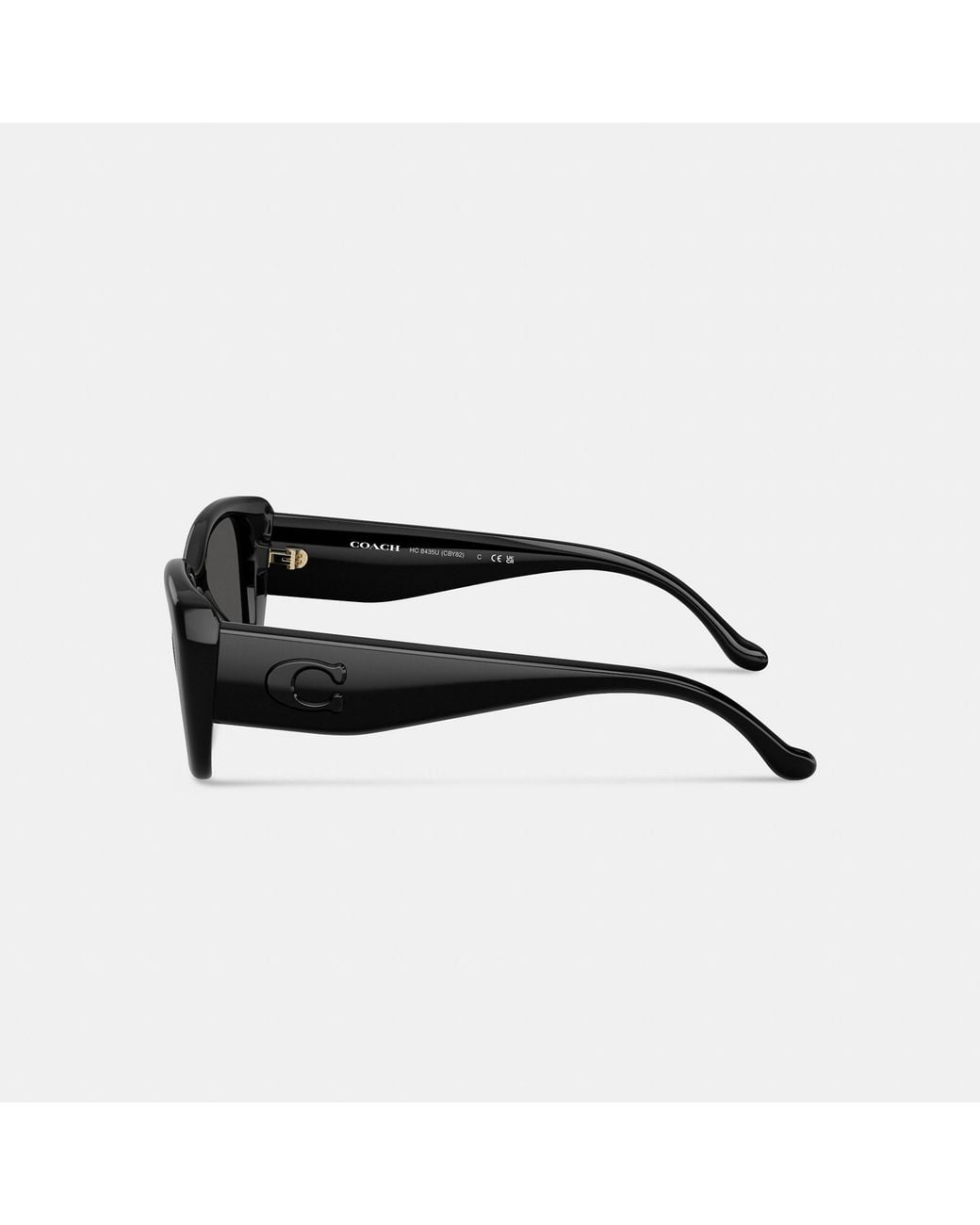 COACH Black Maxi Sculpted C Oversized Rectangle Sunglasses