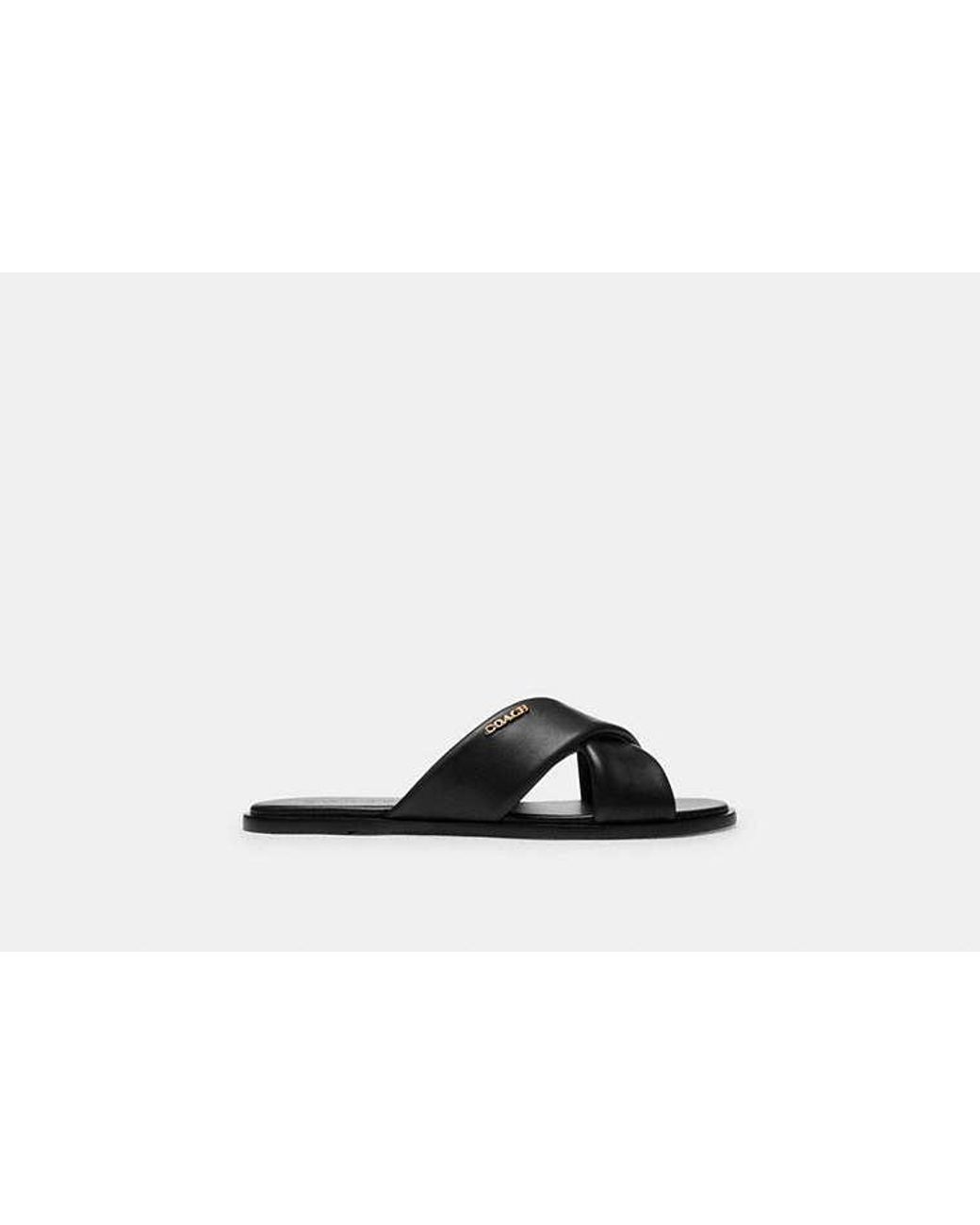 COACH Black Link Criss Cross Slide