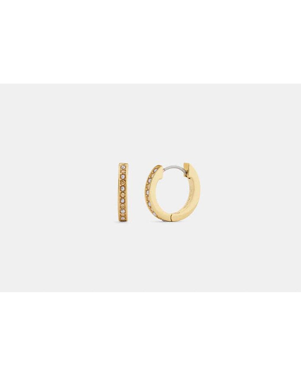 COACH Black Pearl Huggie Earrings