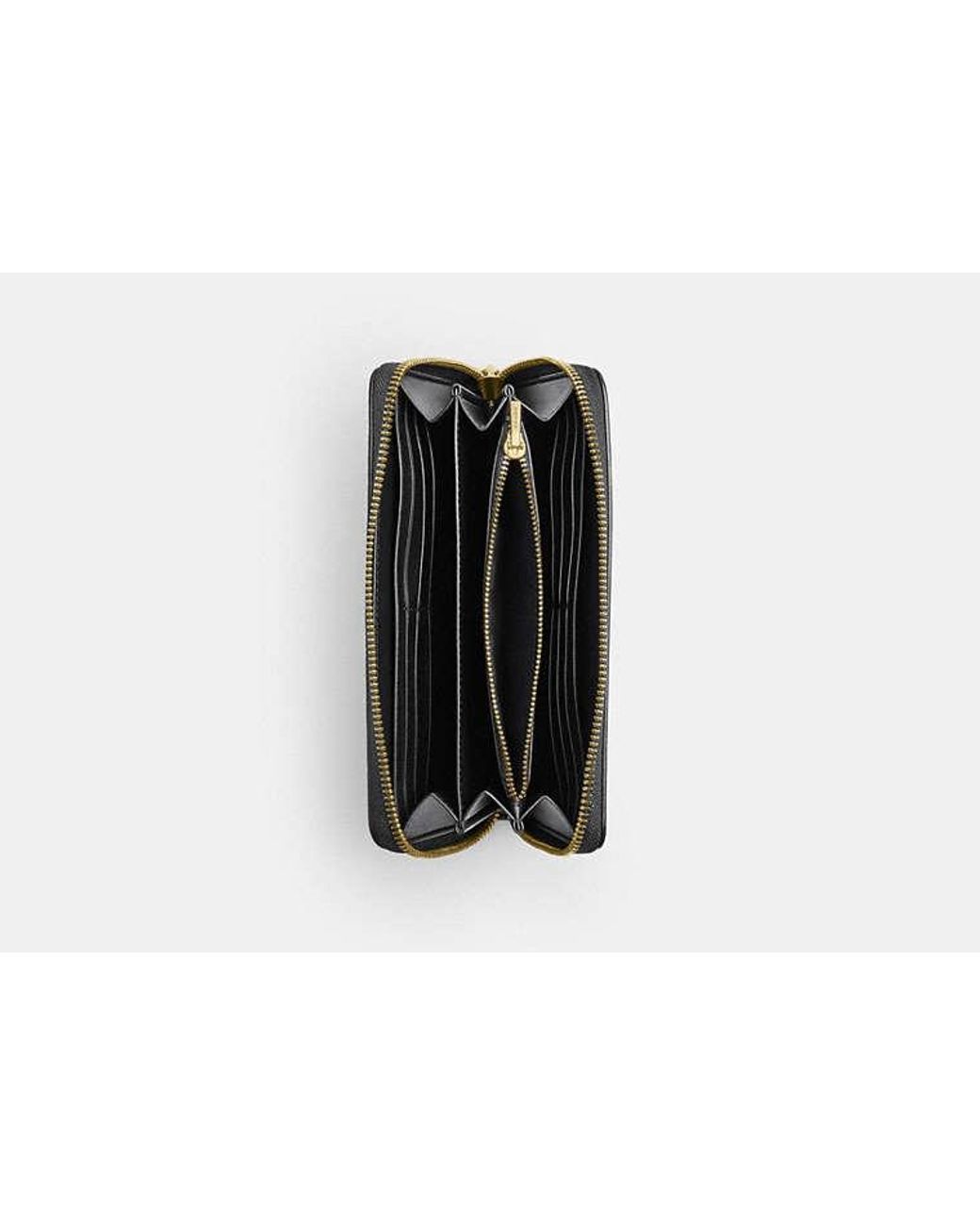 COACH Black Long Zip Around Wallet