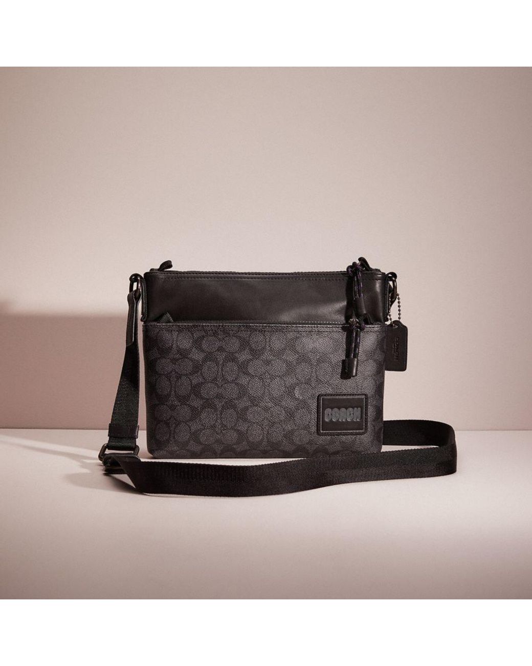 COACH Restored Pacer Crossbody In Signature Canvas With Patch in Brown