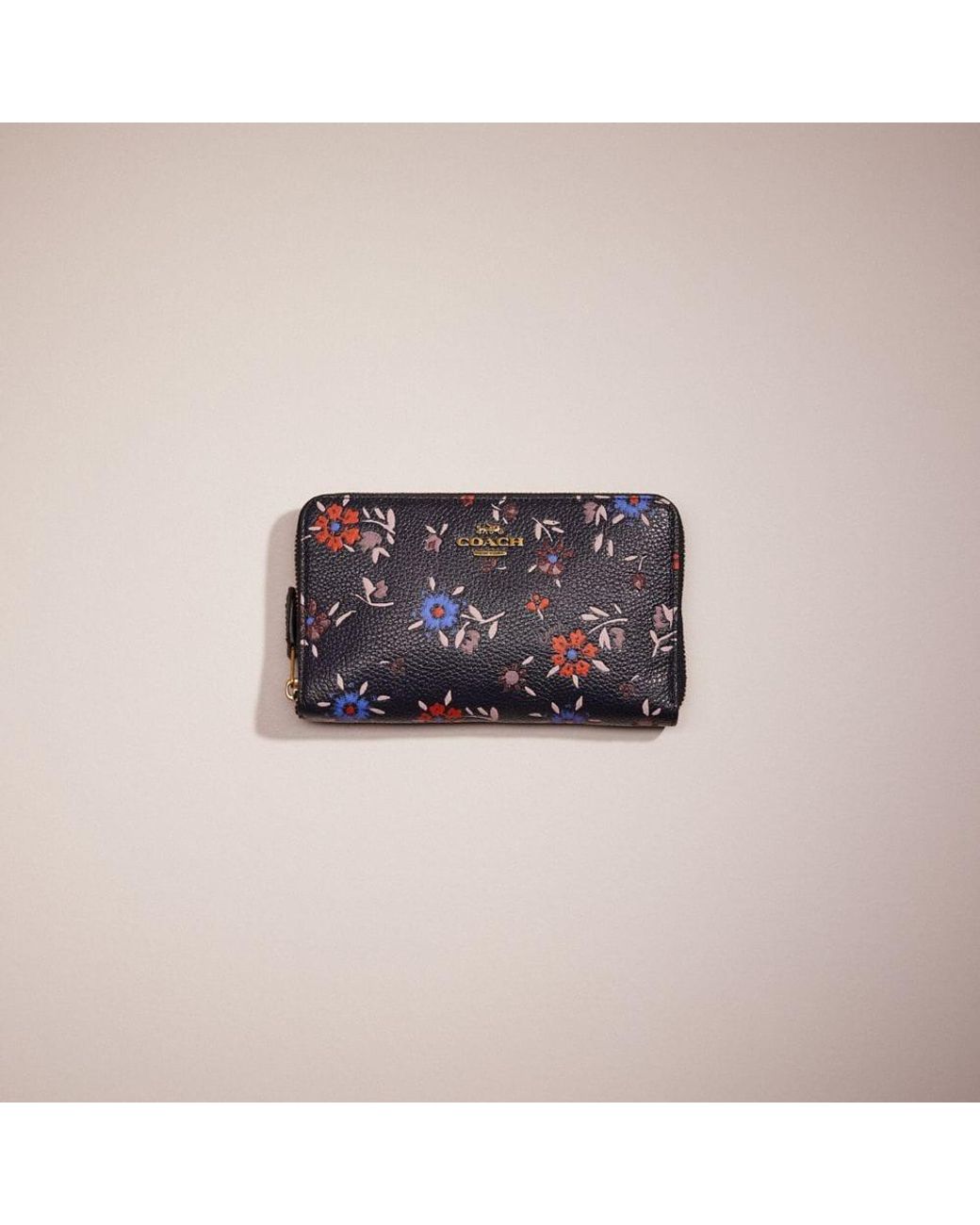 COACH Restored Medium Zip Around Wallet With Wildflower Print in