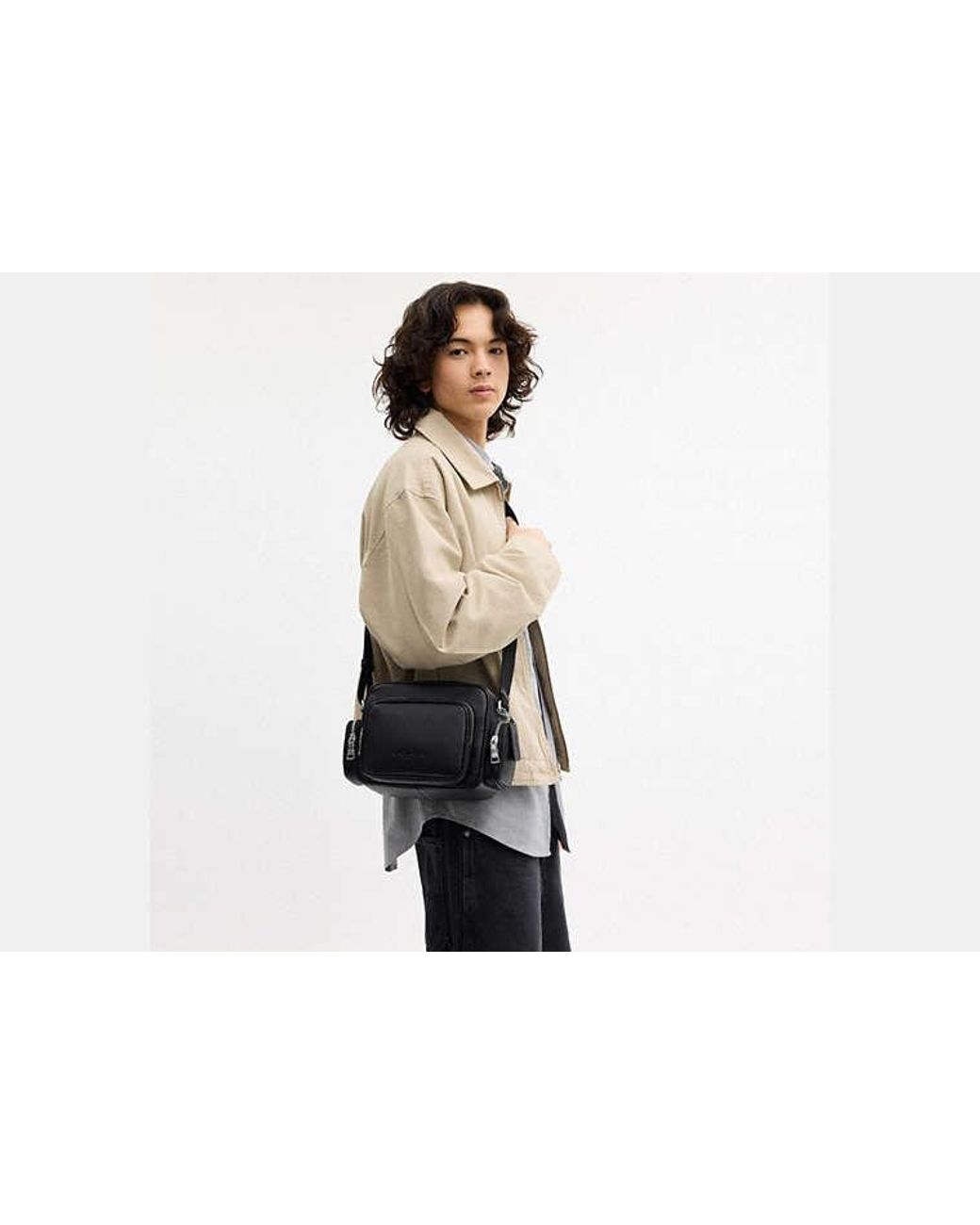 COACH Black Fletcher Crossbody Bag for men