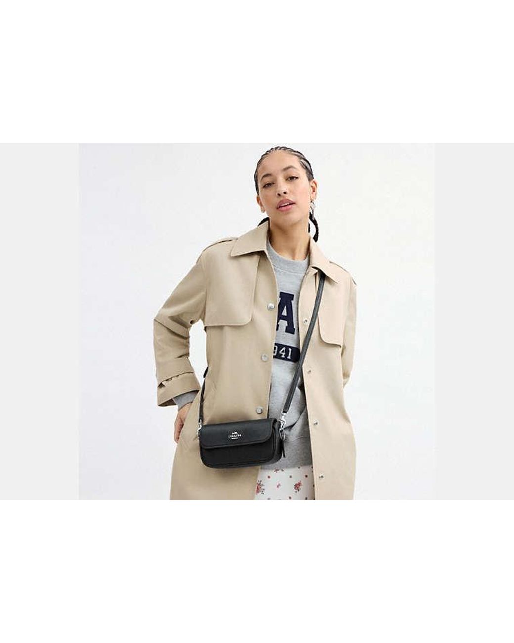 COACH Black Hailey Flap Bag