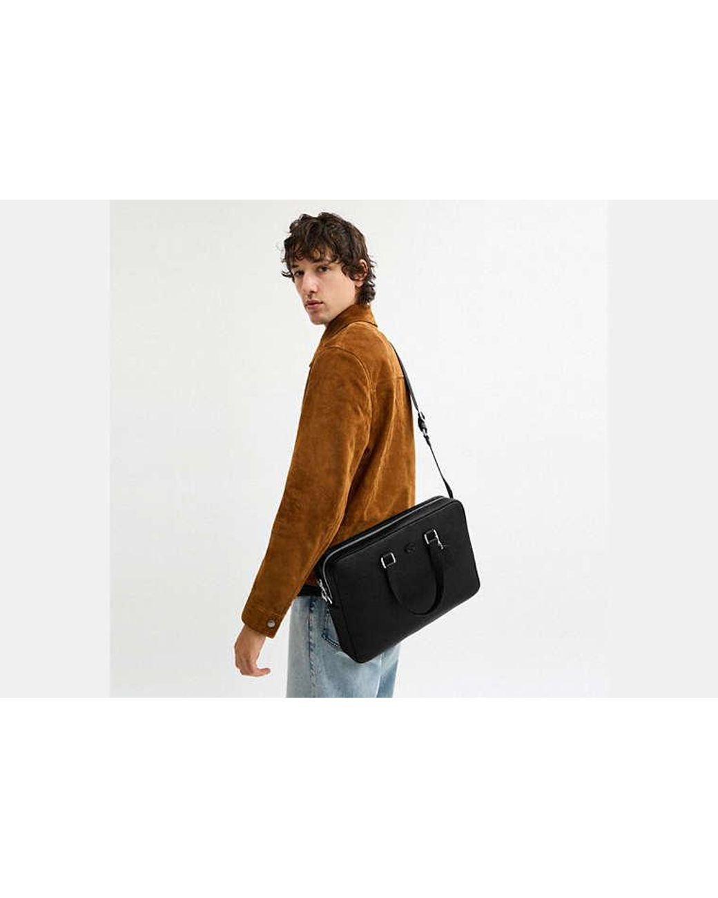 COACH Black Caden Brief Bag for men