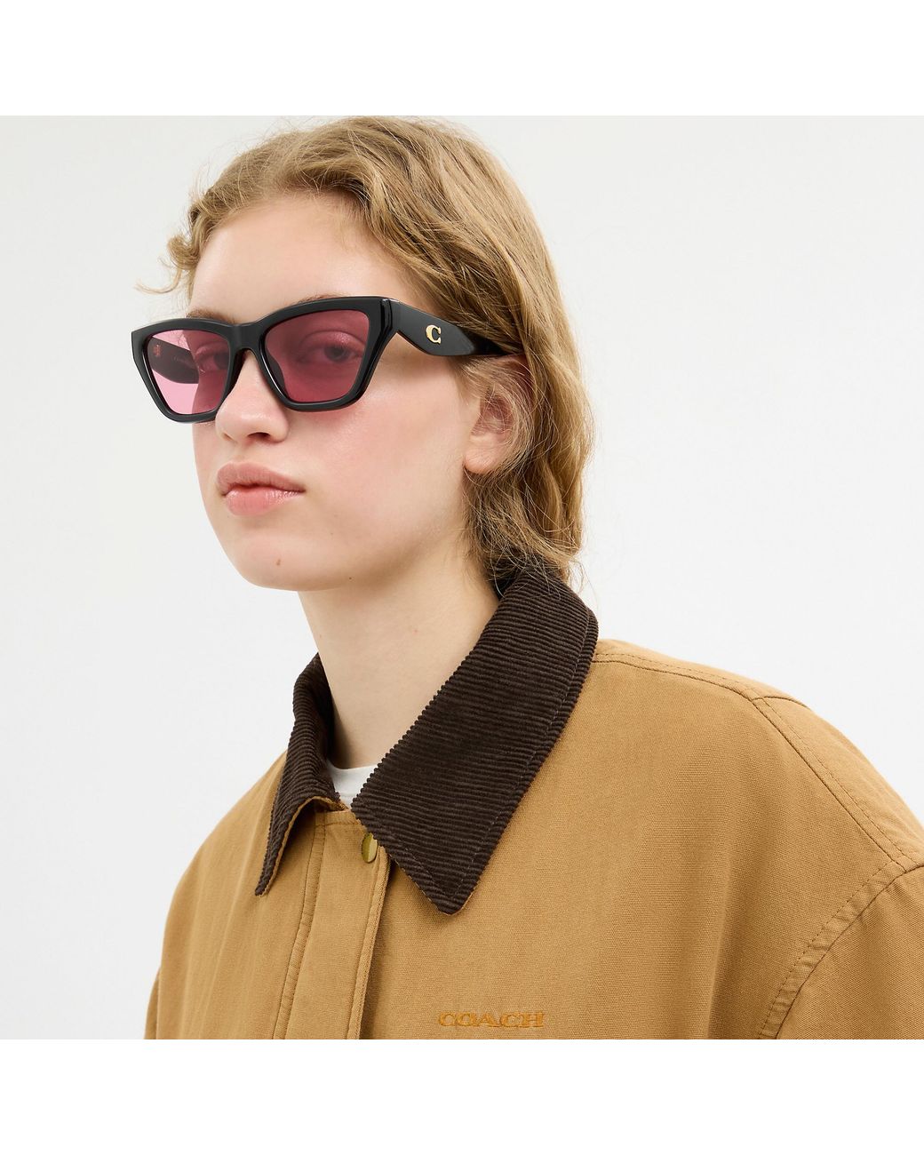 COACH Red C Hardware Cat Eye Sunglasses