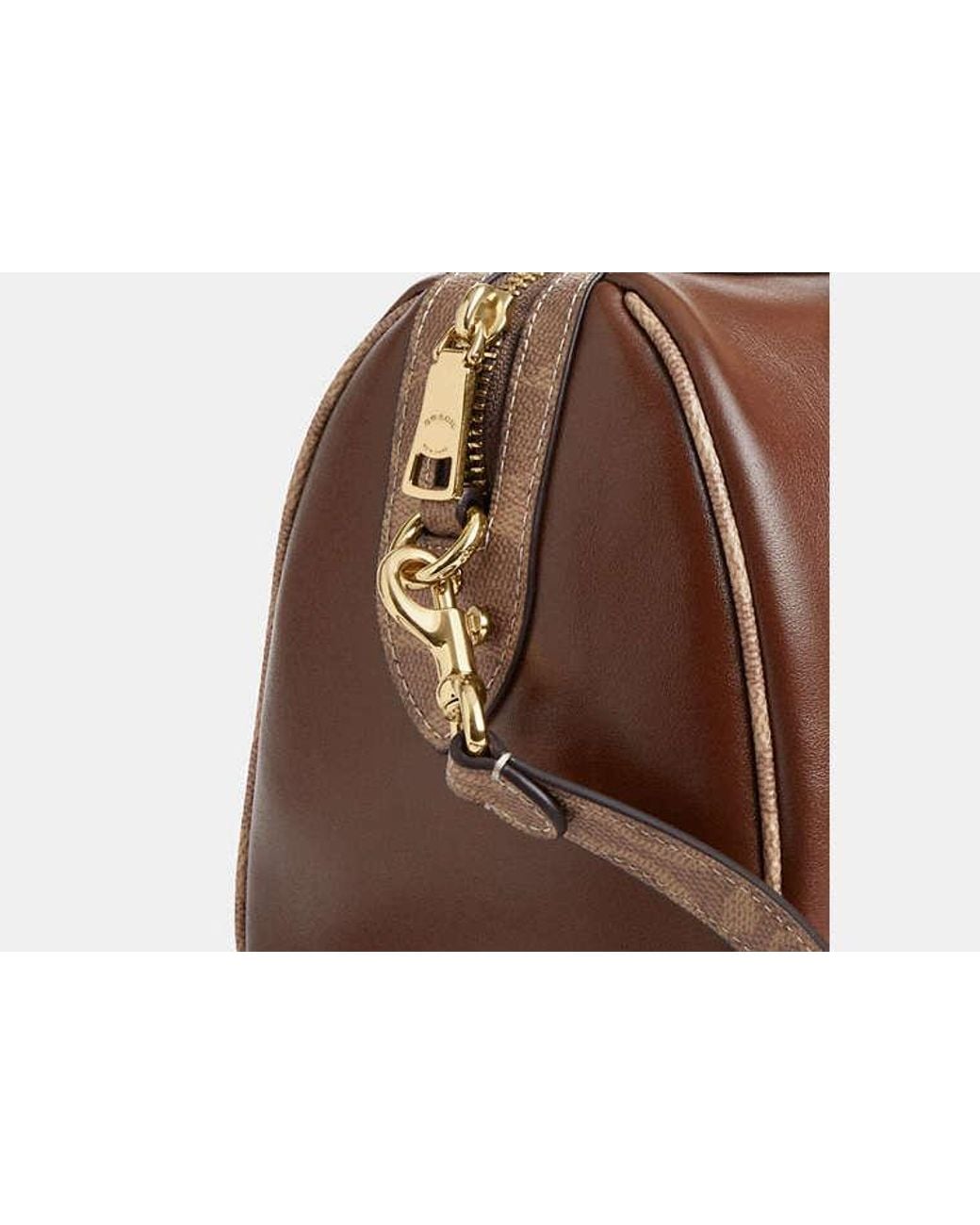 COACH Black Rowan Satchel Bag With Signature Canvas