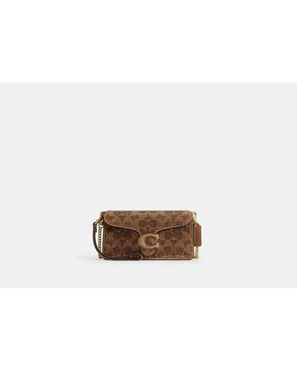 COACH Black Tabby Chain Crossbody Bag 19 With Crystal Signature