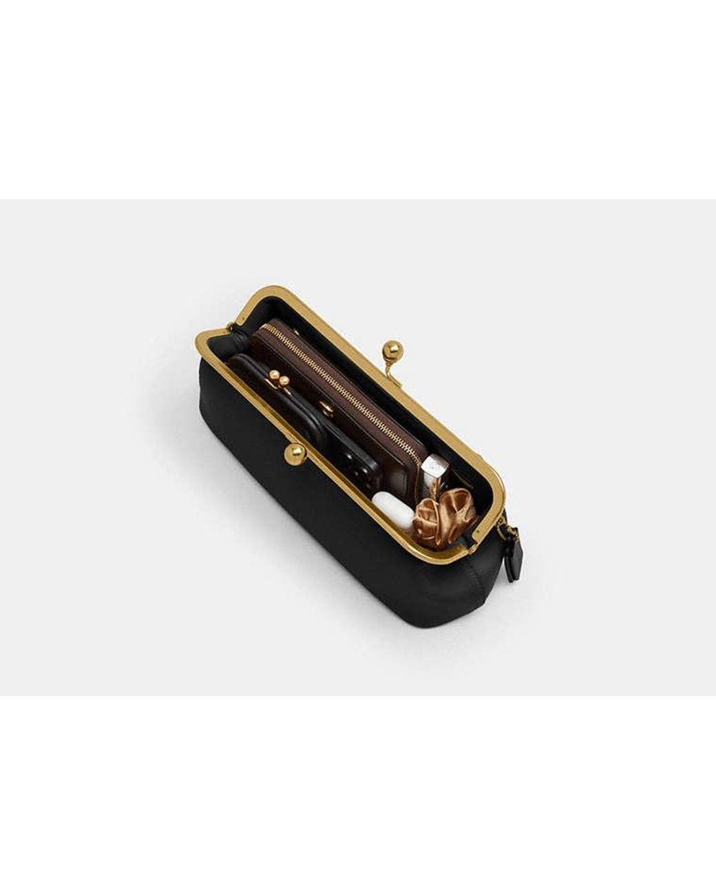 COACH Black Kisslock Frame Bag 30